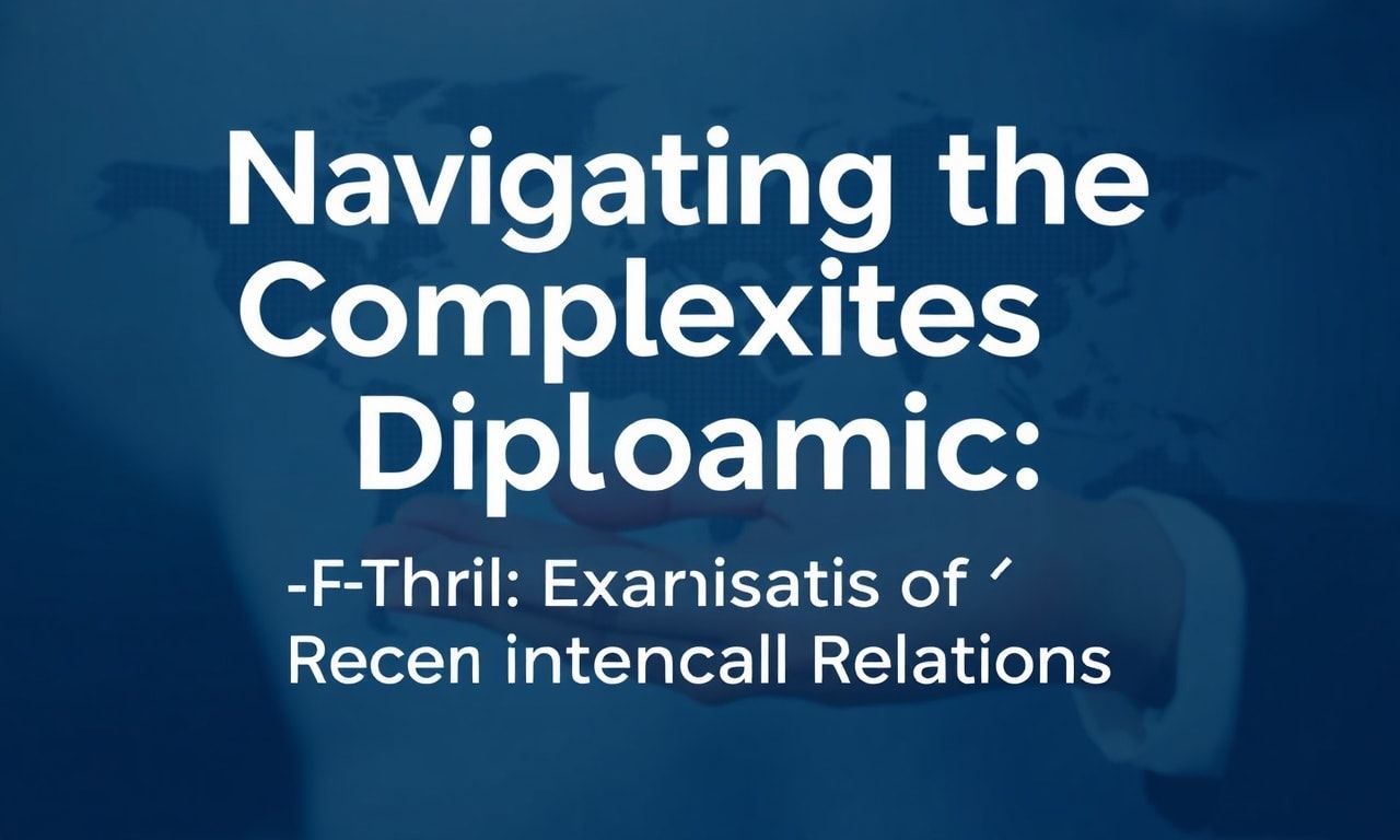 Navigating the Complexities of Global Diplomacy: A Closer Look at Recent International Relations Navigating the Complexities of Global Diplomacy: An In-Depth Examination of Recent International Relations
