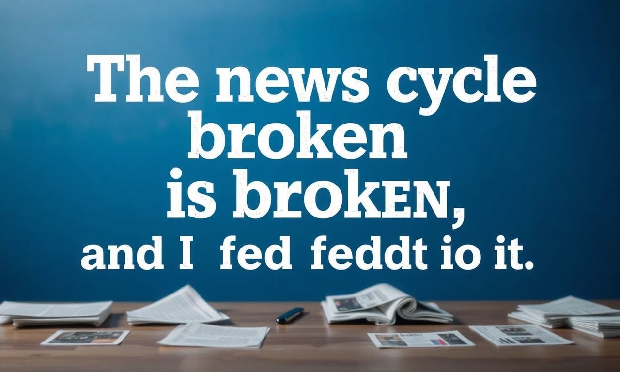 The News Cycle is Broken, and I’m Over It The news cycle is broken, and I'm fed up with it.
