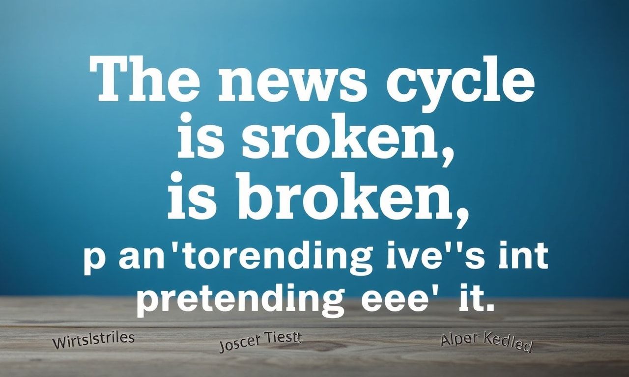 The News Cycle is Broken, and I’m Tired of Pretending It’s Not The news cycle is broken, and I'm tired of pretending it's not.