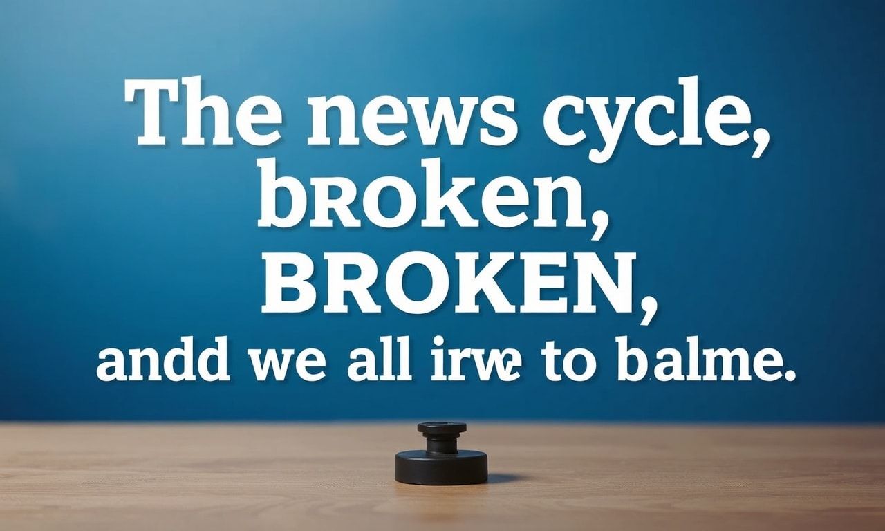 The News Cycle is Broken, and We’re All to Blame The news cycle is broken, and we're all to blame.